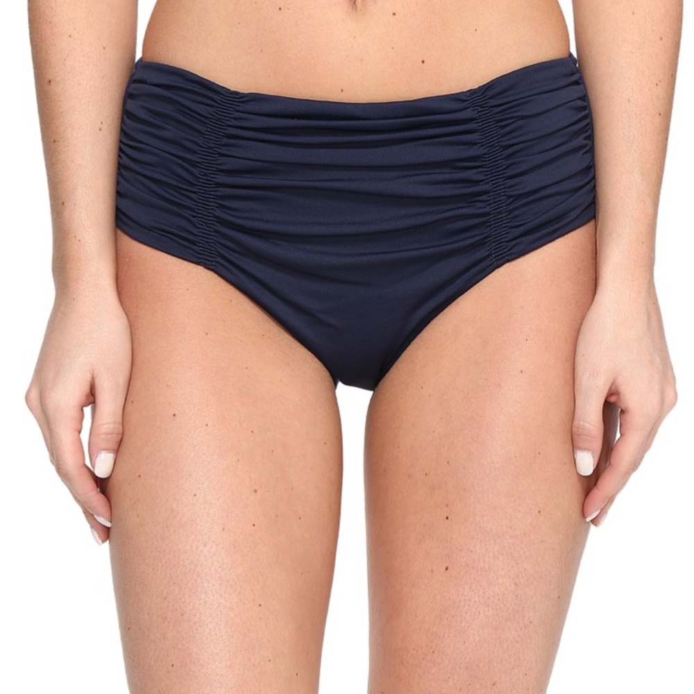 Seafolly Gathered Front Retro Full Coverage Bikini Bottoms | Indigo | NWOT